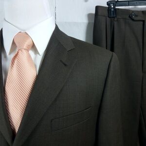 Joseph Abboud Super 100's 40R Brown Twill Suit